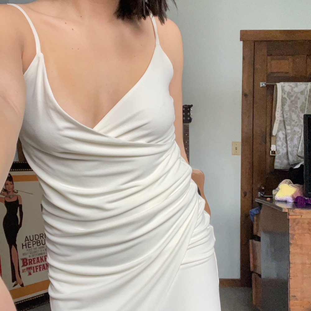 white mini dress